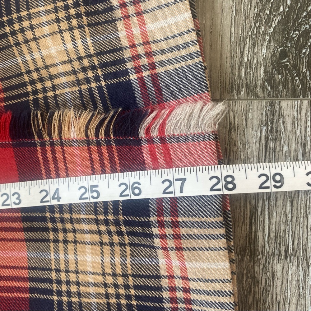 Vintage Wool Plaid Wrap Around Skirt A-Line Skirt in Red and Tan - Picture 12 of 12